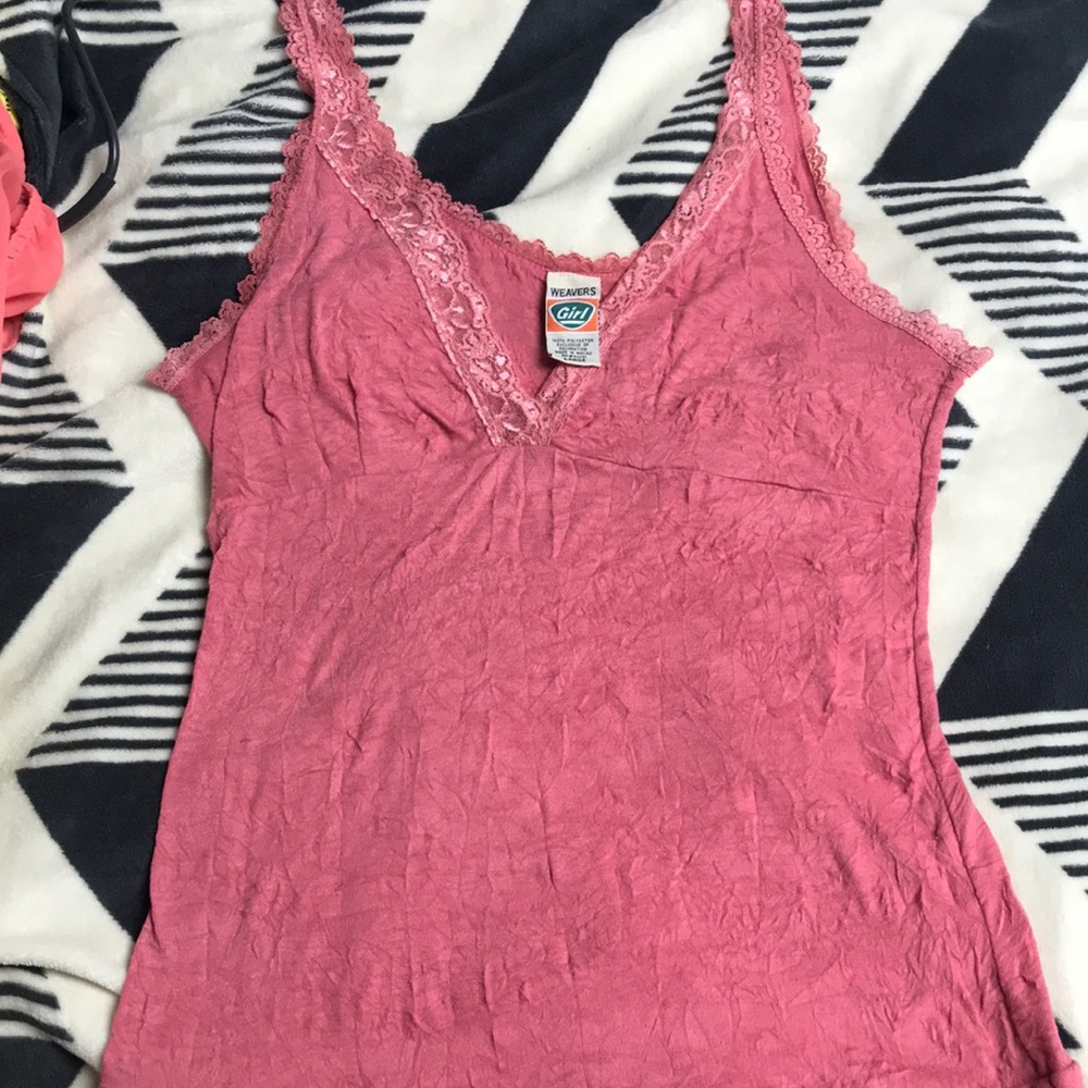 Coral lace tank/blouse